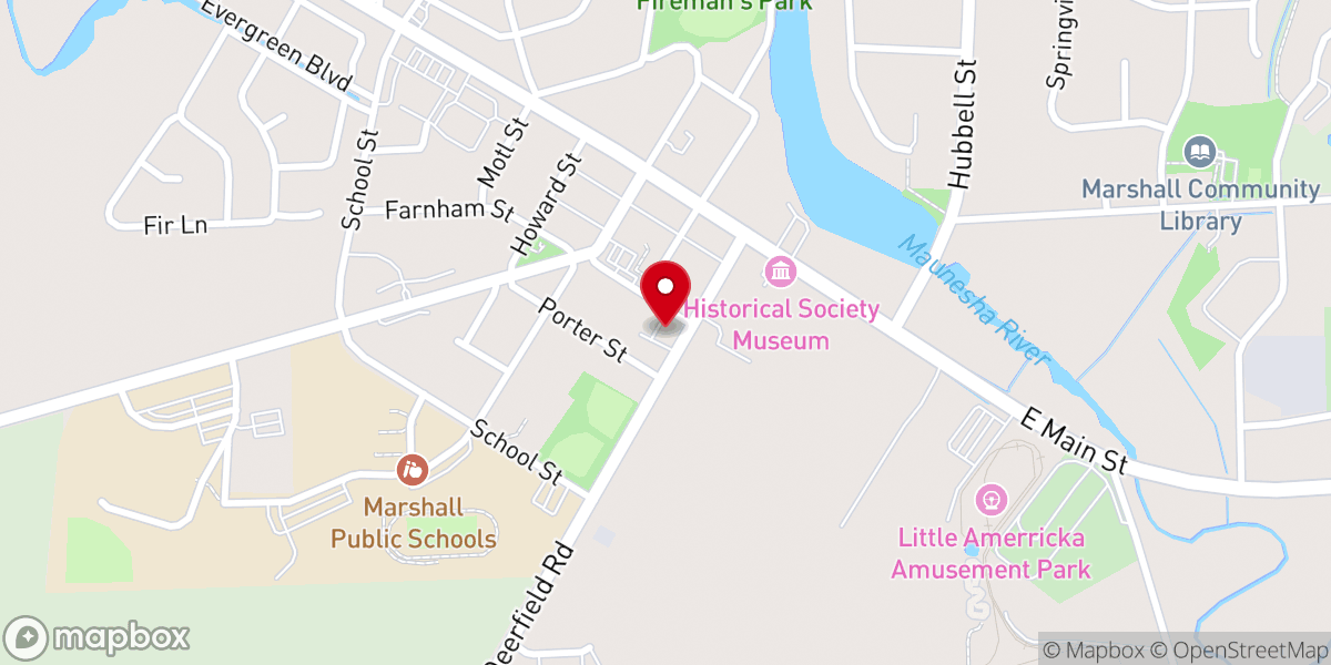 Map showing location of St Paul Lutheran Church