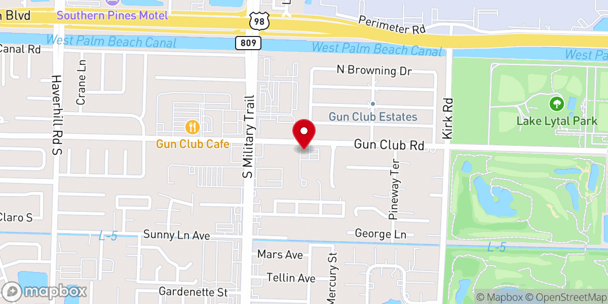 Map showing location of Central Baptist Church
