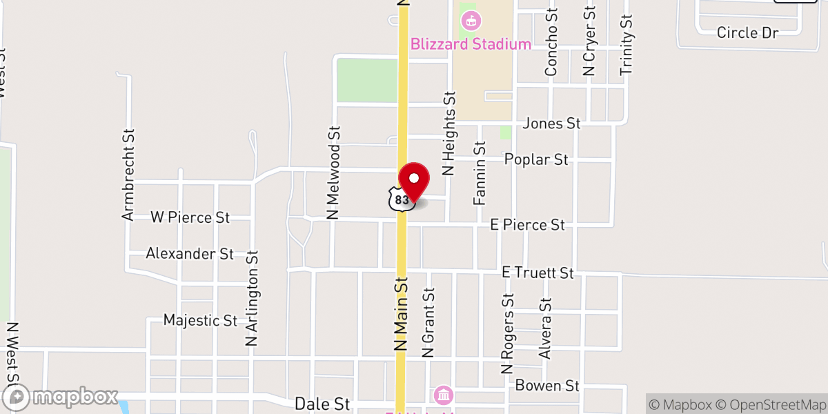 Map showing location of Church of Christ