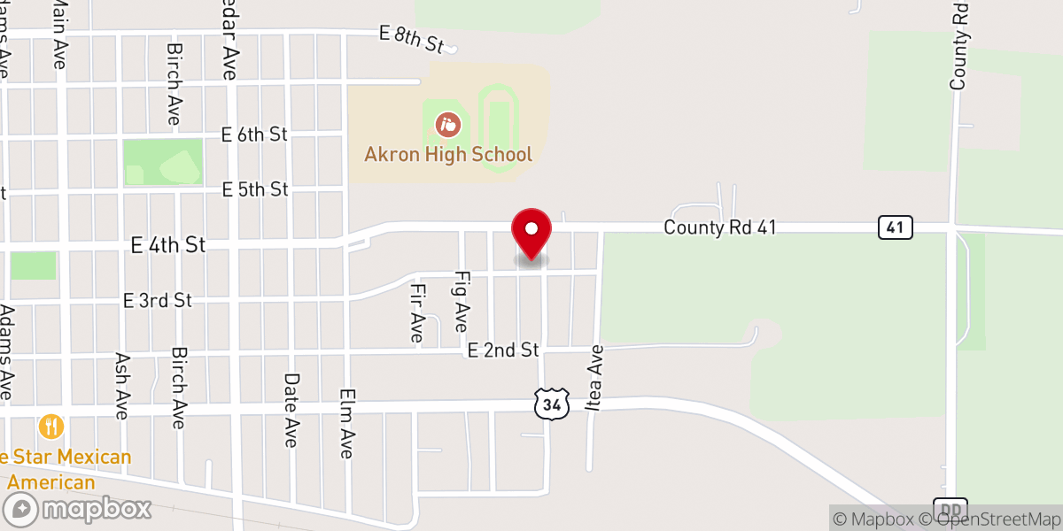 Map showing location of First Baptist Church