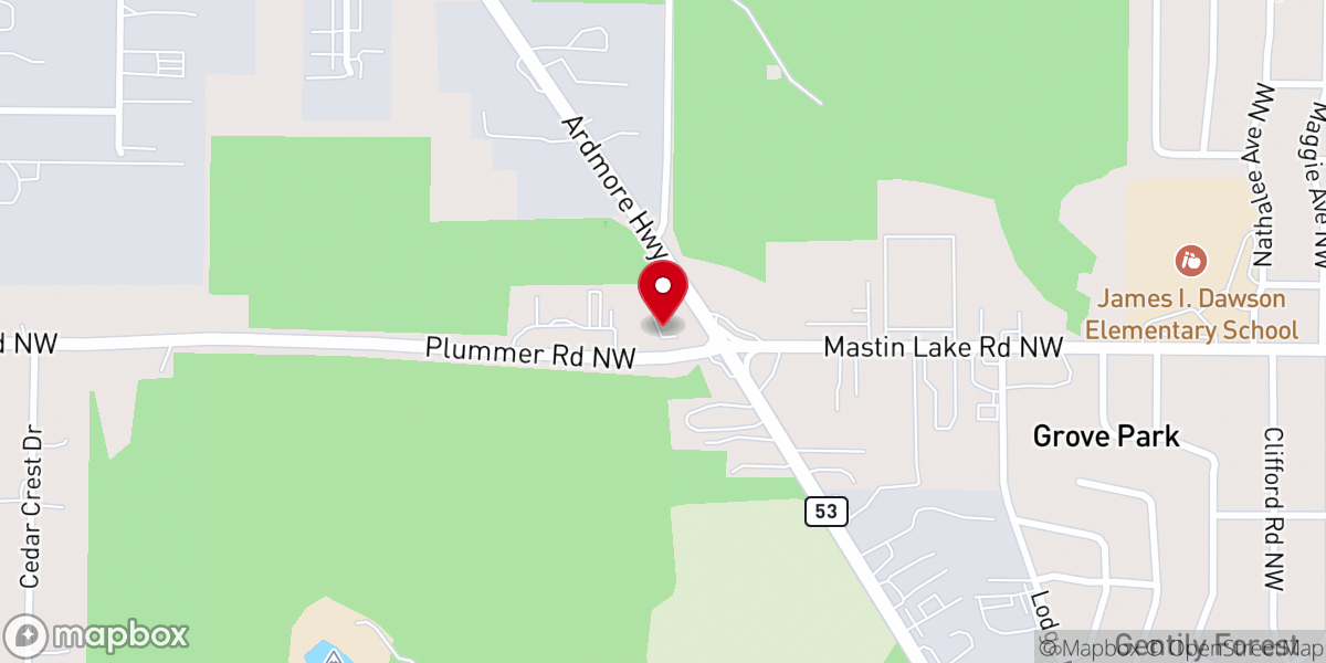 Map showing location of Center Grove Methodist Church