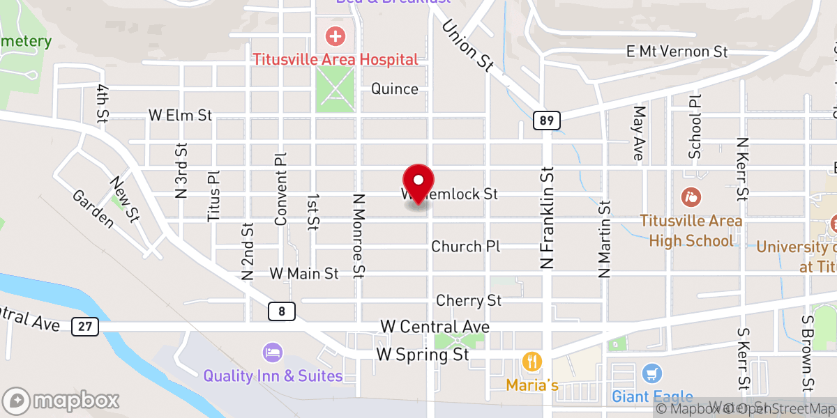 Map showing location of First Methodist Church