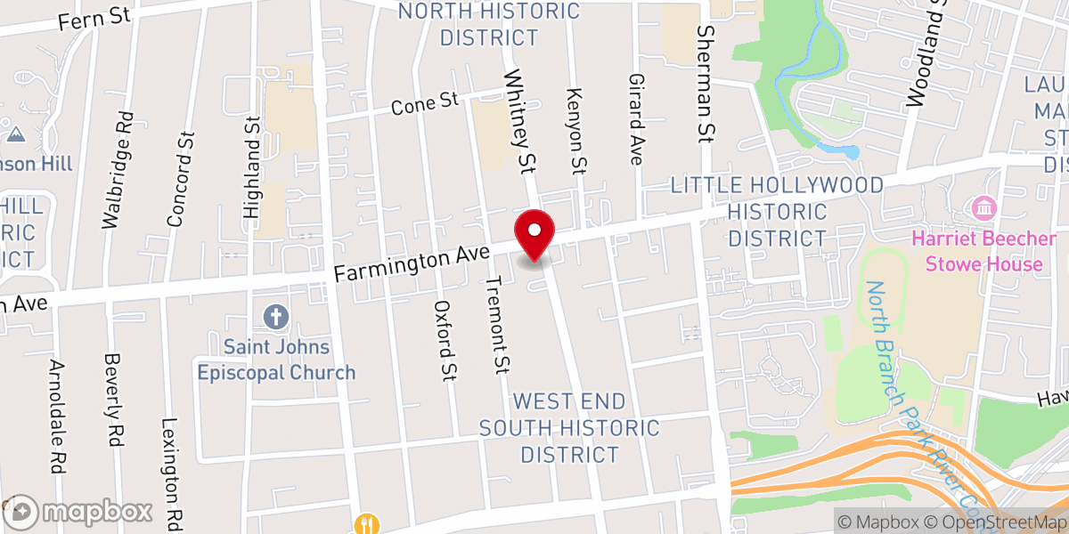 Map showing location of United Methodist Church of Hartford