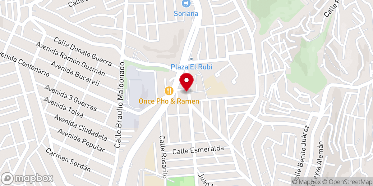Map showing location of Parroquia María Madre de la Iglesia ( El Rubí )