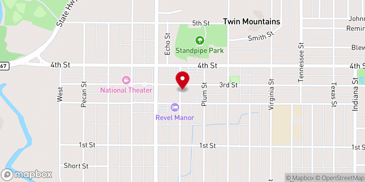 Map showing location of Methodist Family Center