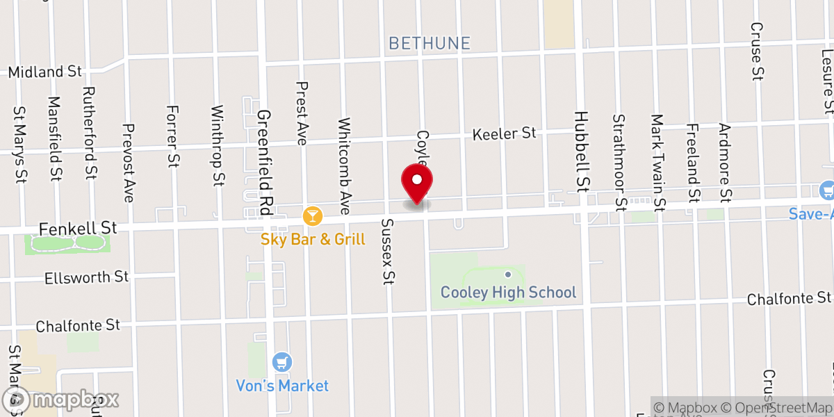 Map showing location of Hampton Memorial Missionary Baptist Church