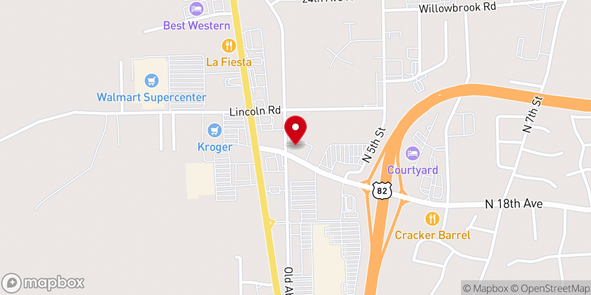 Map showing location of Immanuel Baptist Church