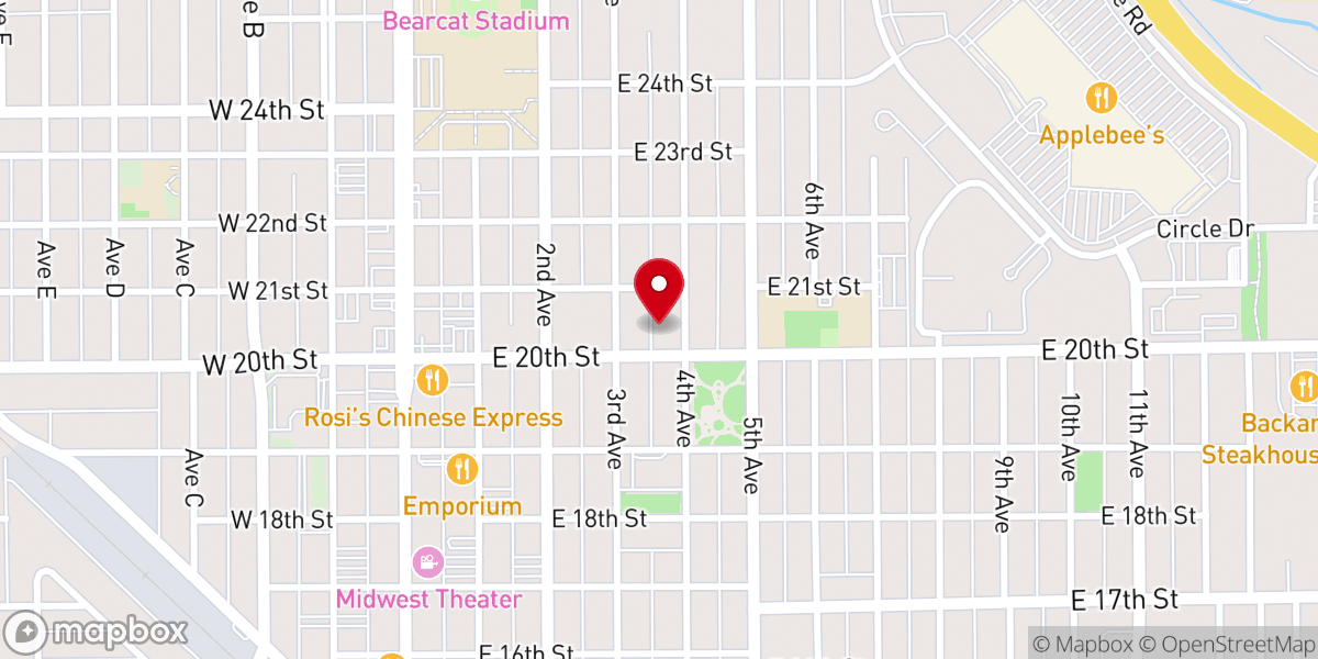 Map showing location of The Vine United Methodist Church