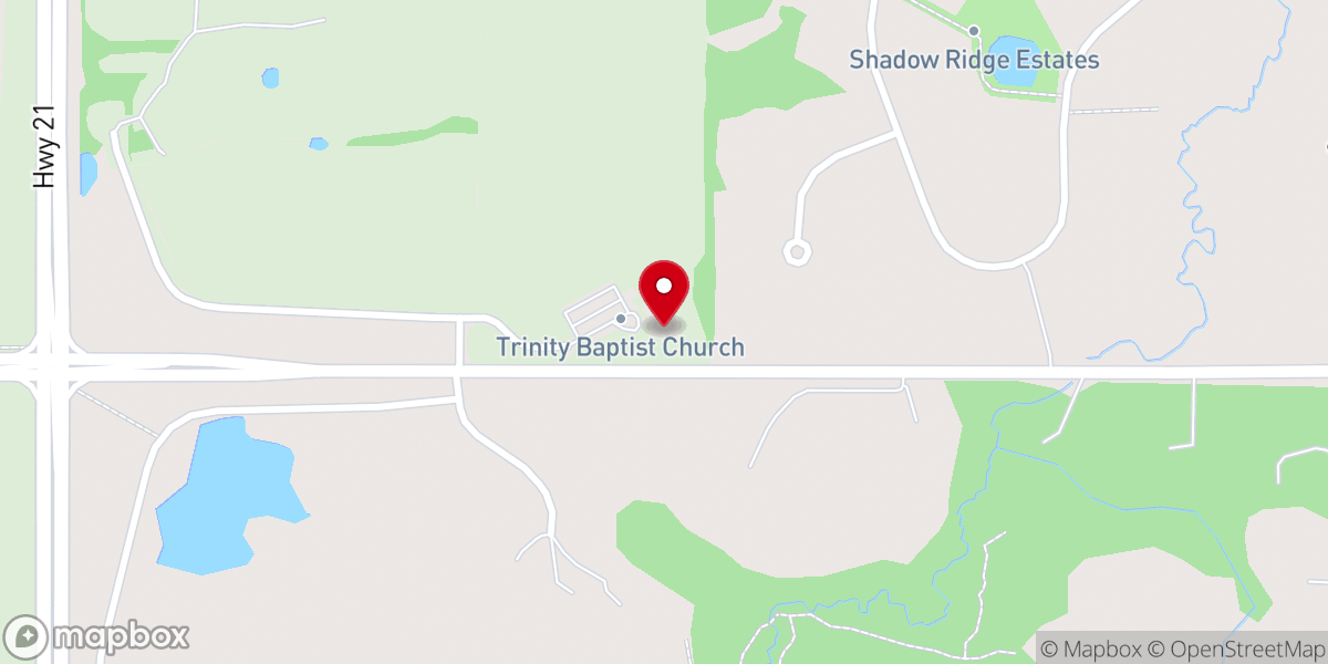 Map showing location of Trinity Baptist Church