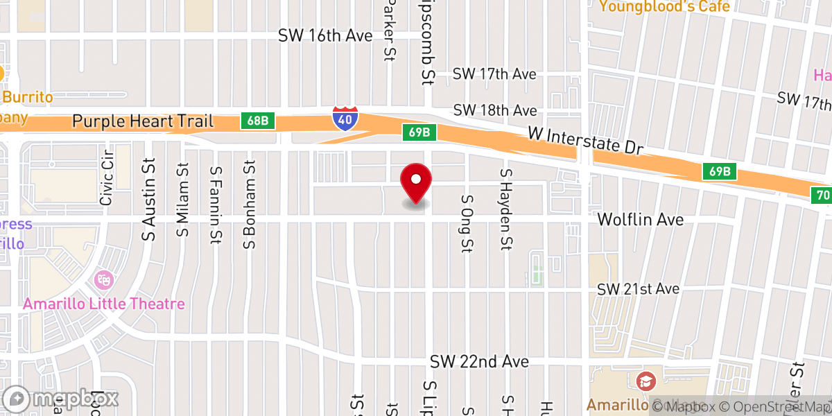 Map showing location of Promise Land Church