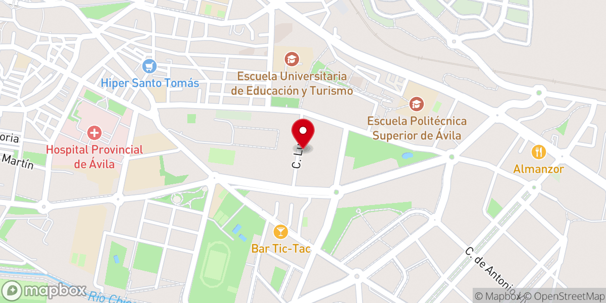 Map showing location of Convento Santa María de Jesús