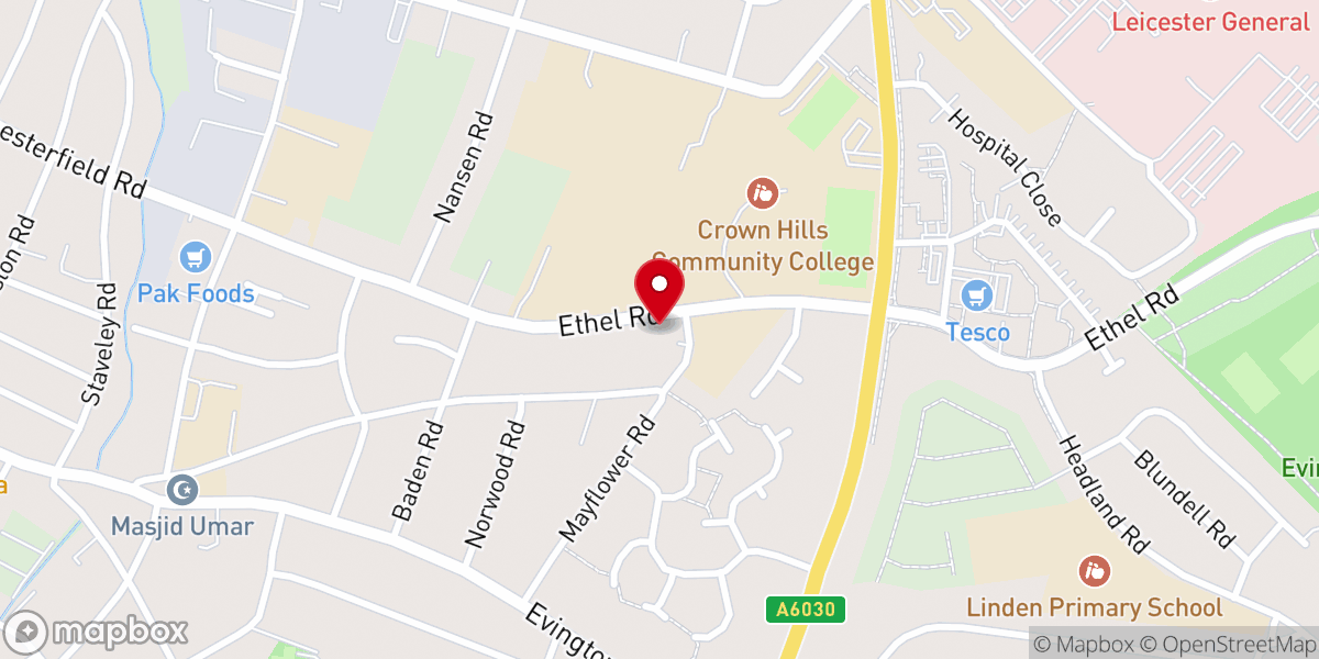 Map showing location of Mayflower Methodist Church