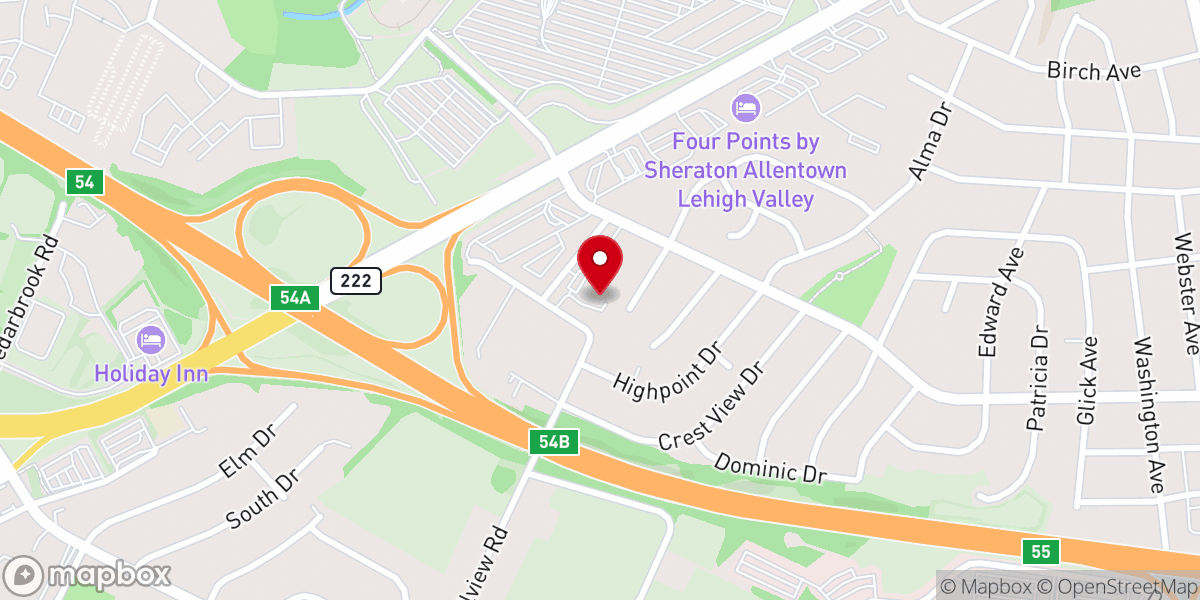 Map showing location of Trinity Baptist Church