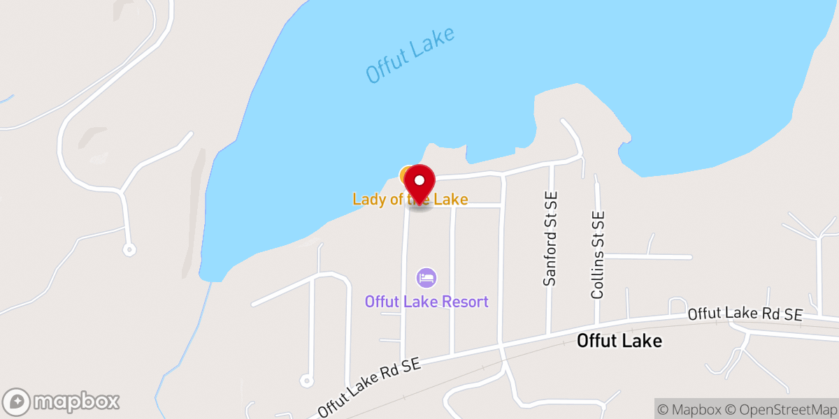 Map showing location of Offut Lake Community Church