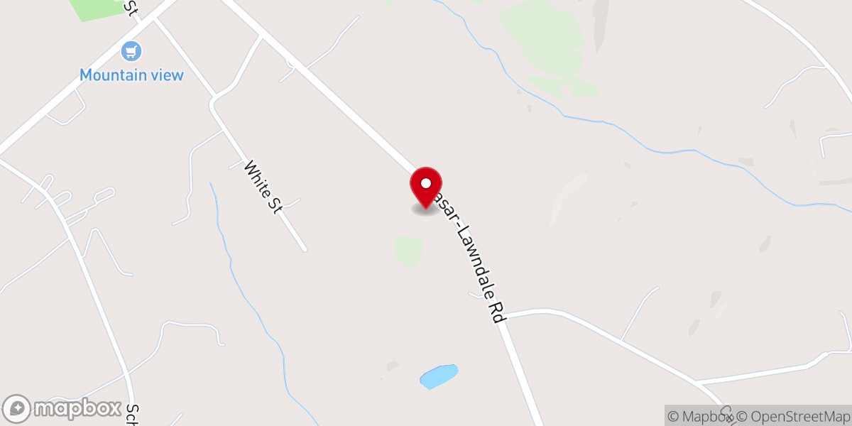 Map showing location of Casar Baptist Church
