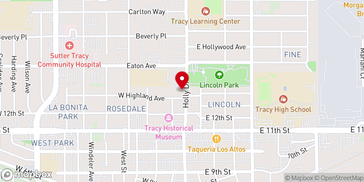Map showing location of Tracy Memorial Chapel