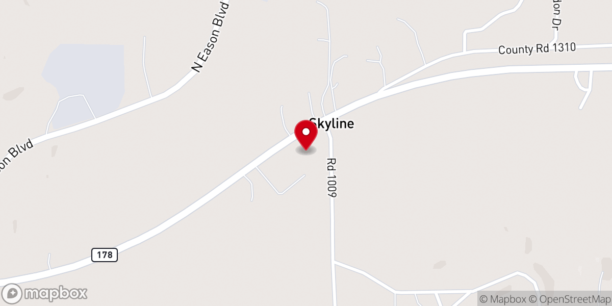 Map showing location of Skyline Church of Christ