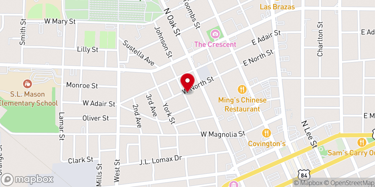 Map showing location of Trinity Methodist Church