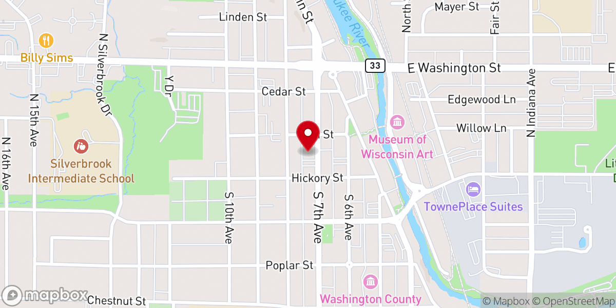 Map showing location of The Y at Trinity Lutheran Child Care Center
