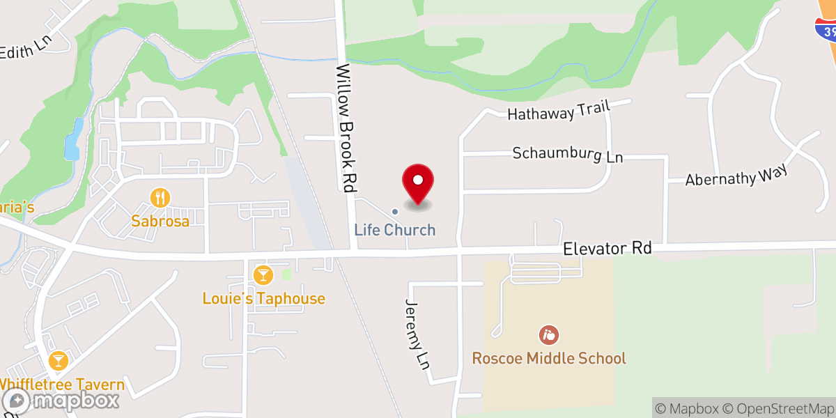 Map showing location of Life Church Basketball Court