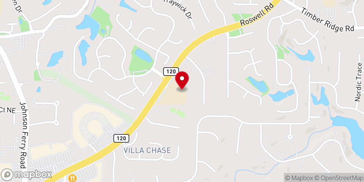 Map showing location of East Cobb Christian School (A ministry of East Cobb Presbyterian Church)