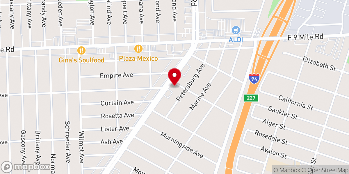 Map showing location of Eastside Community Church