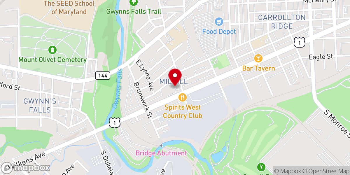 Map showing location of Saint Benedict Neighborhood Center at Saint Benedict Church