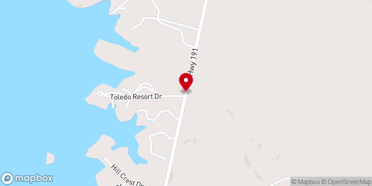 Map showing location of South Toledo Bend Fire Station