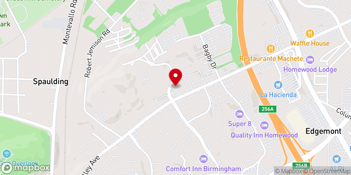 Map showing location of IGLESIA LA VID VERDADERA DE BIRMINGHAM