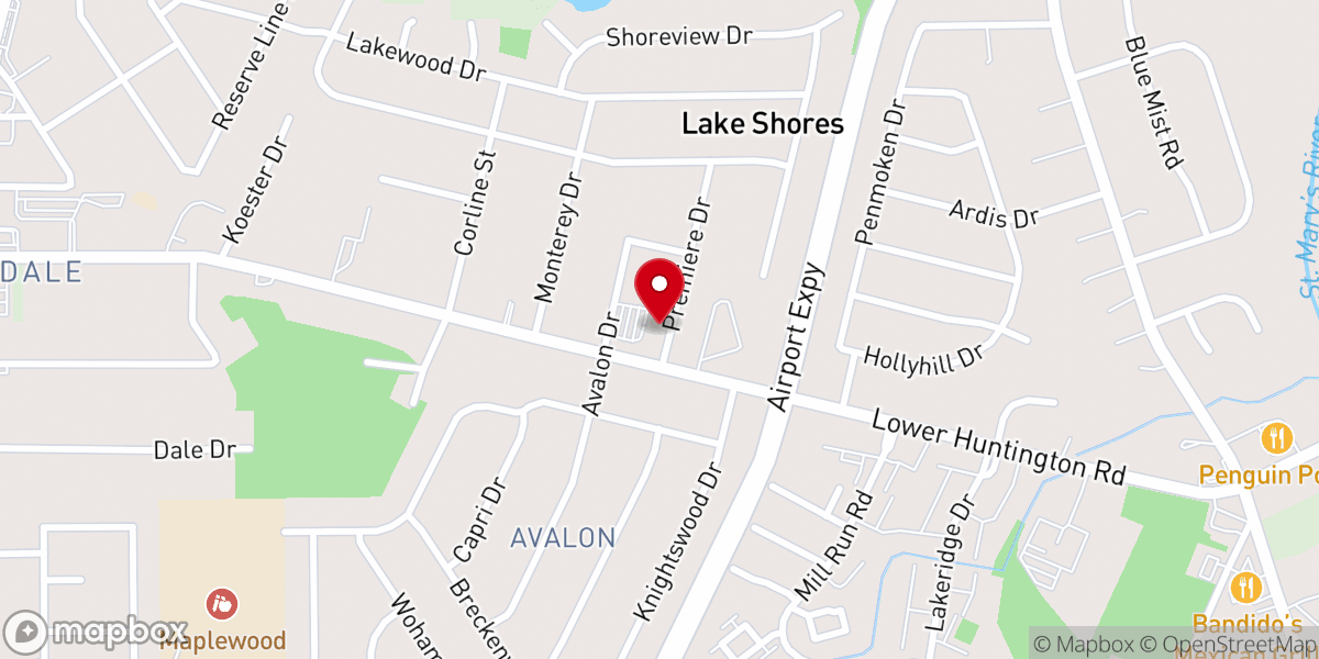 Map showing location of Iglesia Avalon