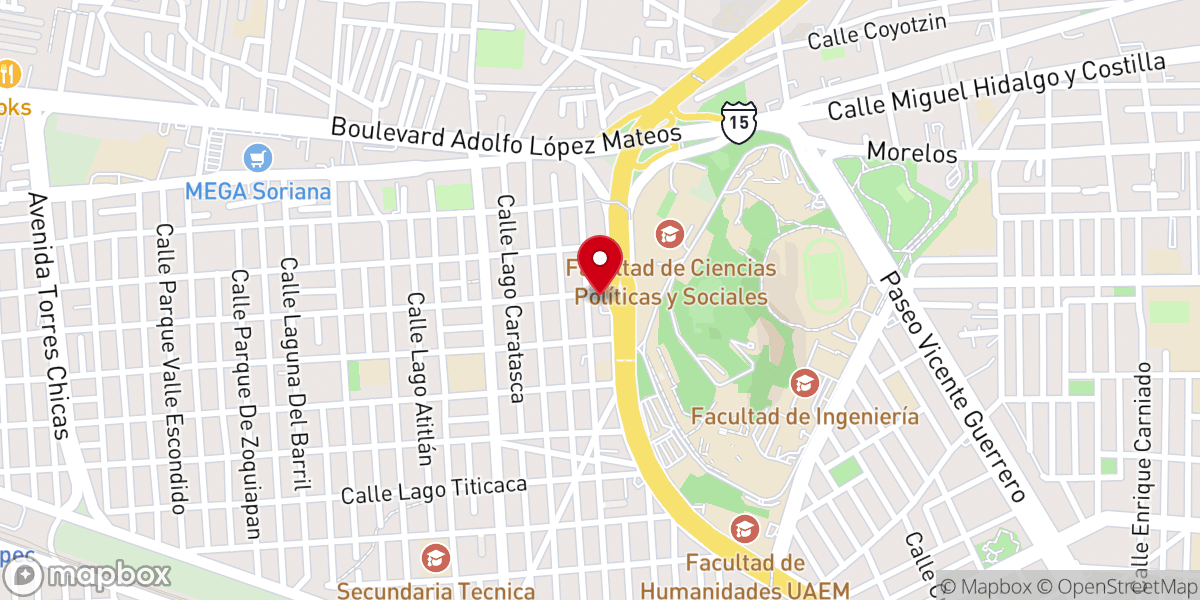 Map showing location of Parroquia Universitaria