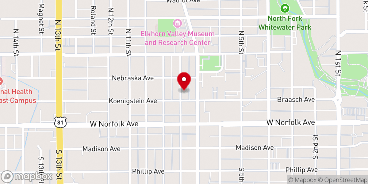 Map showing location of Norfolk Seventh-day Adventist Church
