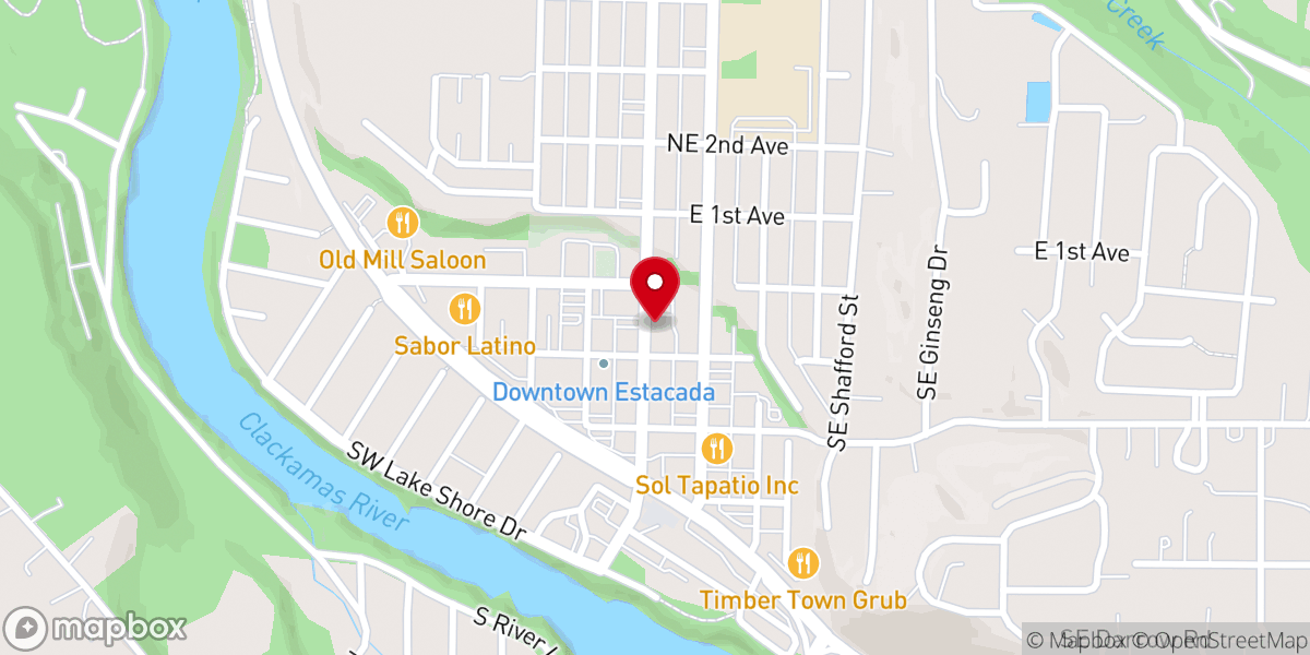 Map showing location of Estacada Area Food Bank
