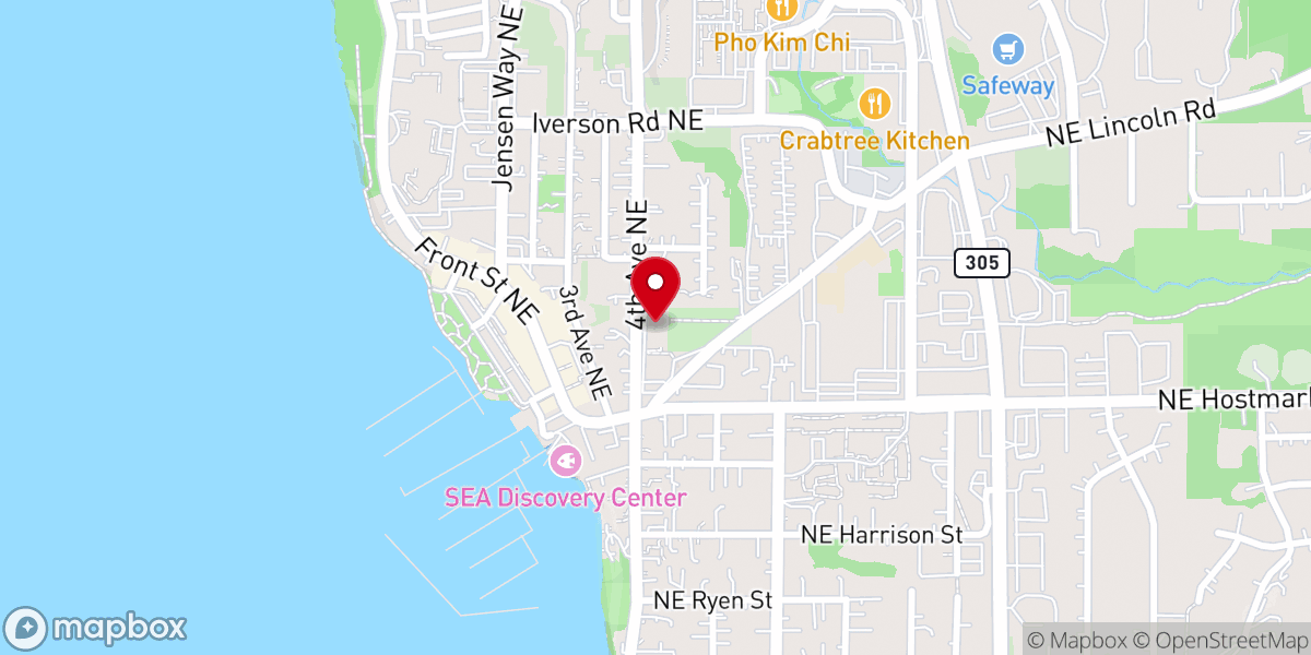 Map showing location of Poulsbo First Lutheran Church