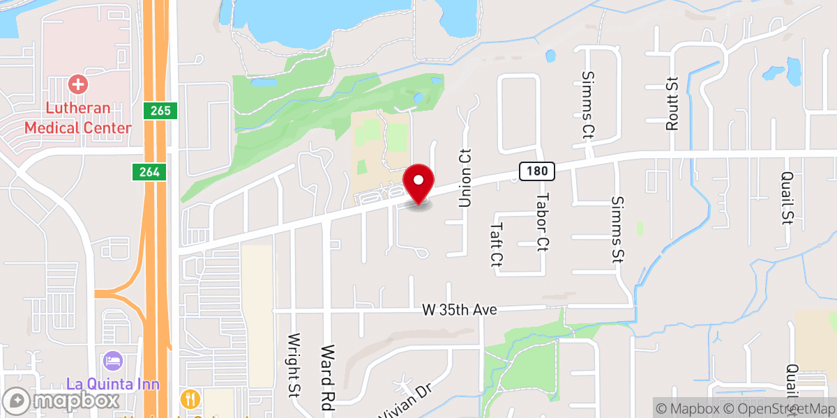 Map showing location of Glory of God Lutheran Church