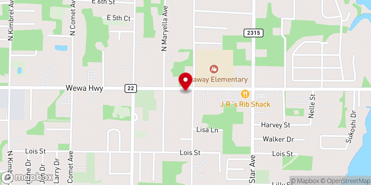 Map showing location of First Baptist Church Callaway