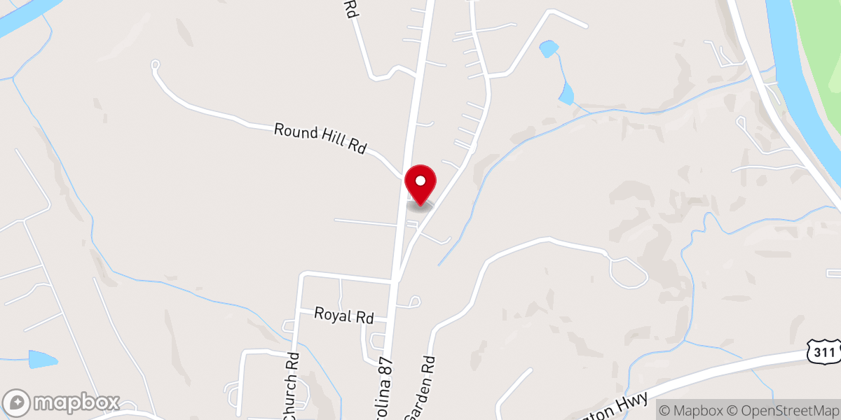 Map showing location of Fellowship Baptist Church