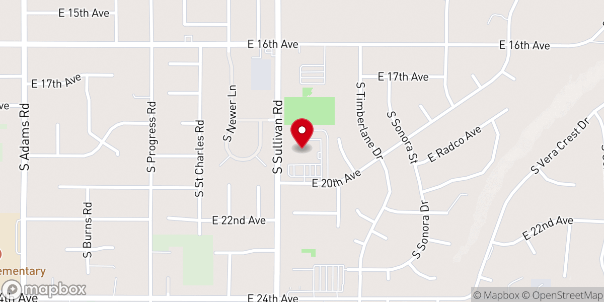 Map showing location of Spokane Valley Church of The Nazarene