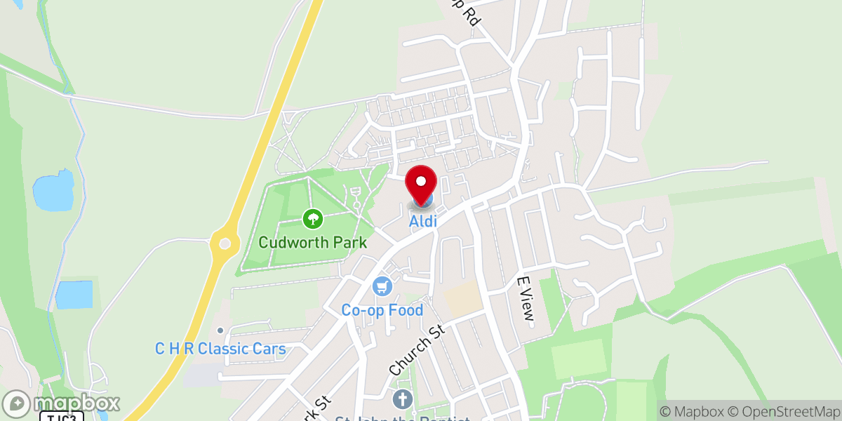 Map showing location of Cudworth Methodist Church