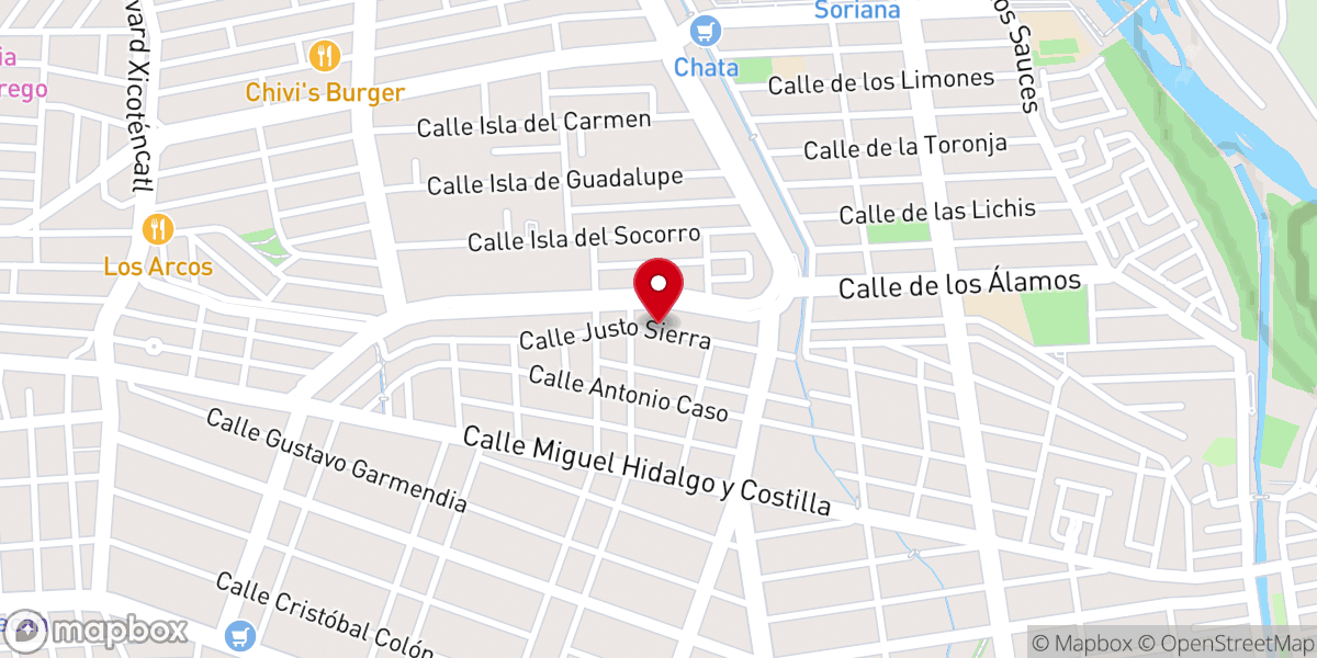Map showing location of Iglesia Bautista Ebenezer.