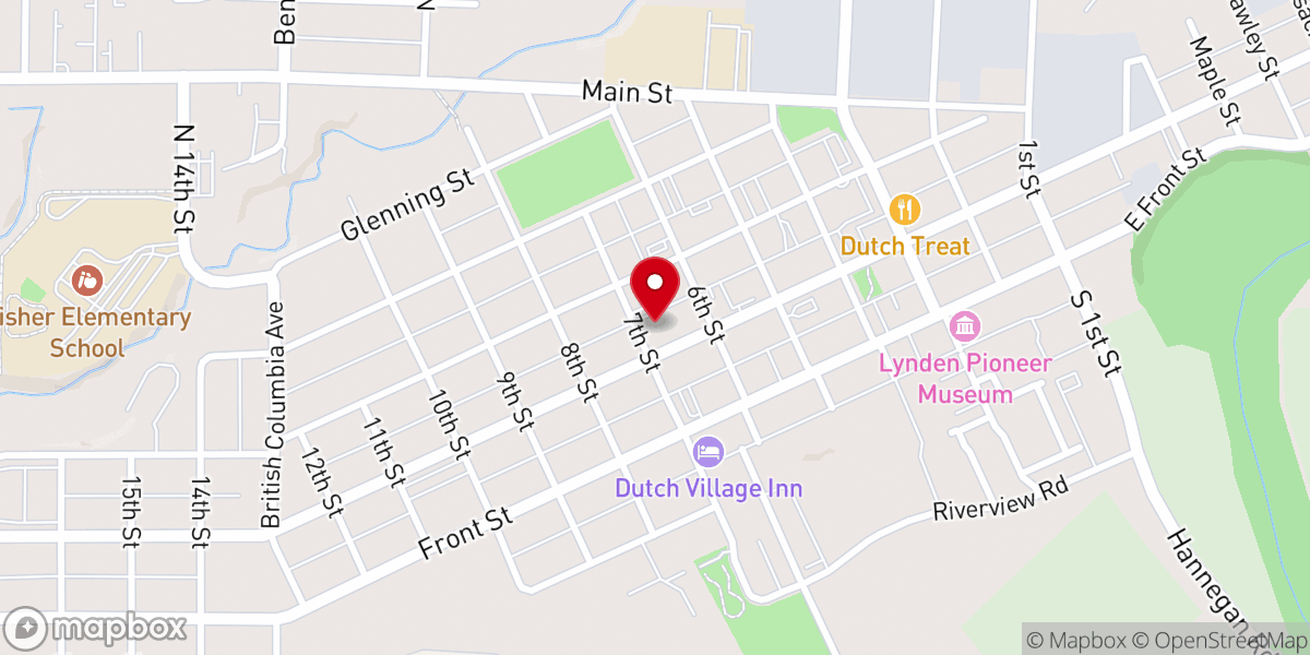 Map showing location of Lynden Community Church