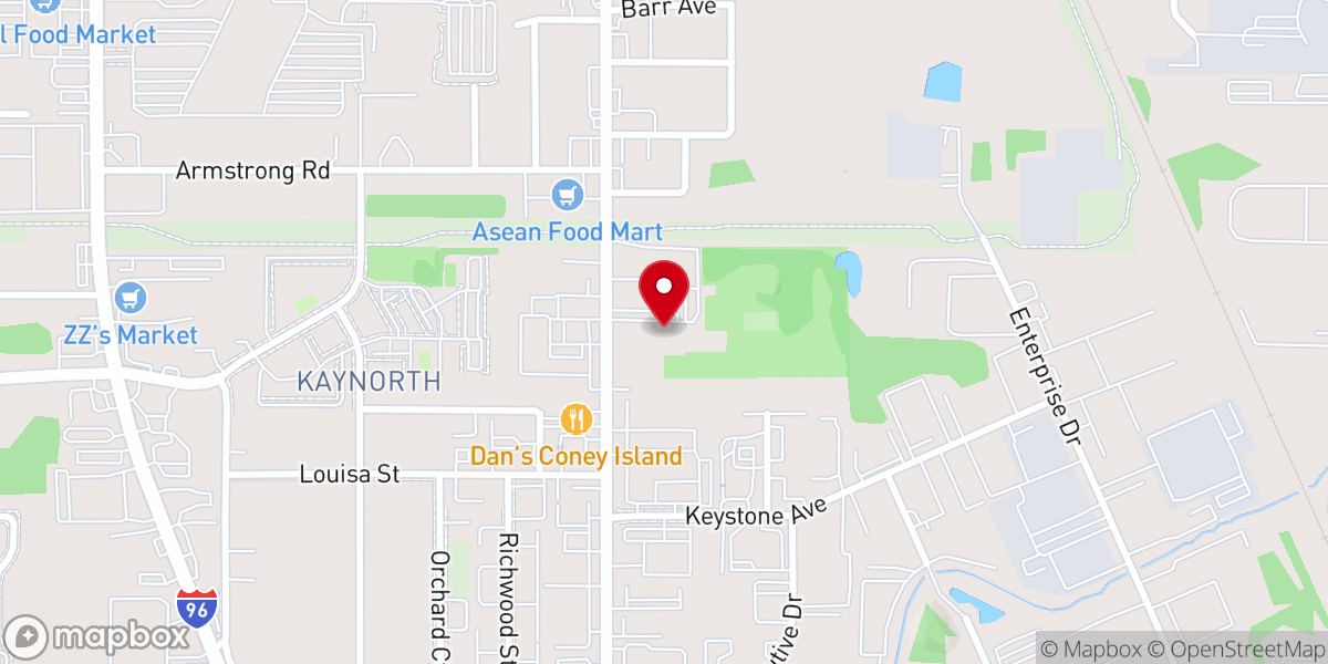 Map showing location of Unitarian Universalist Church of Greater Lansing