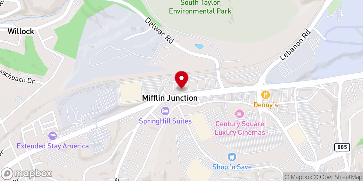 Map showing location of UPMC Outpatient Center