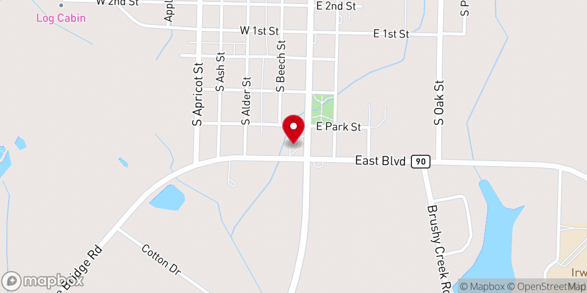 Map showing location of Ocilla Community House