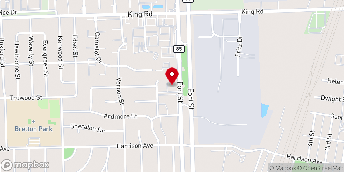 Map showing location of St. Philip Lutheran Church
