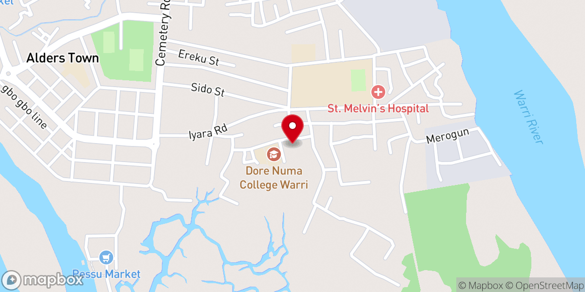 Map showing location of St. Paul's Catholic Church Odion
