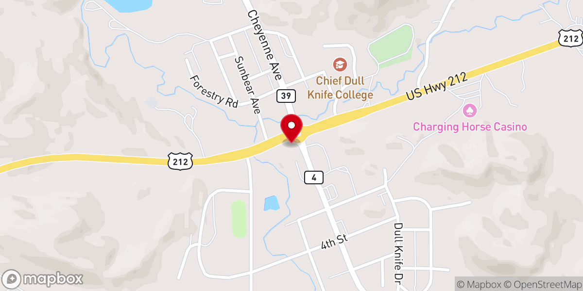 Map showing location of Lame Deer Catholic Sisters