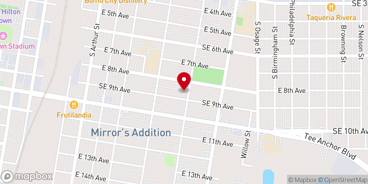 Map showing location of Amarillo Zotung Christian Church