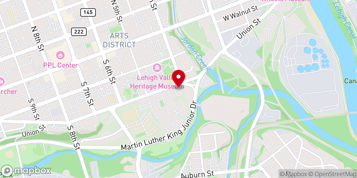 Map showing location of St James AME Zion Church