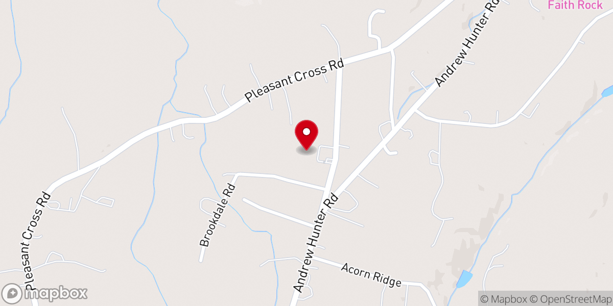 Map showing location of Franklinville Pentecostal Church